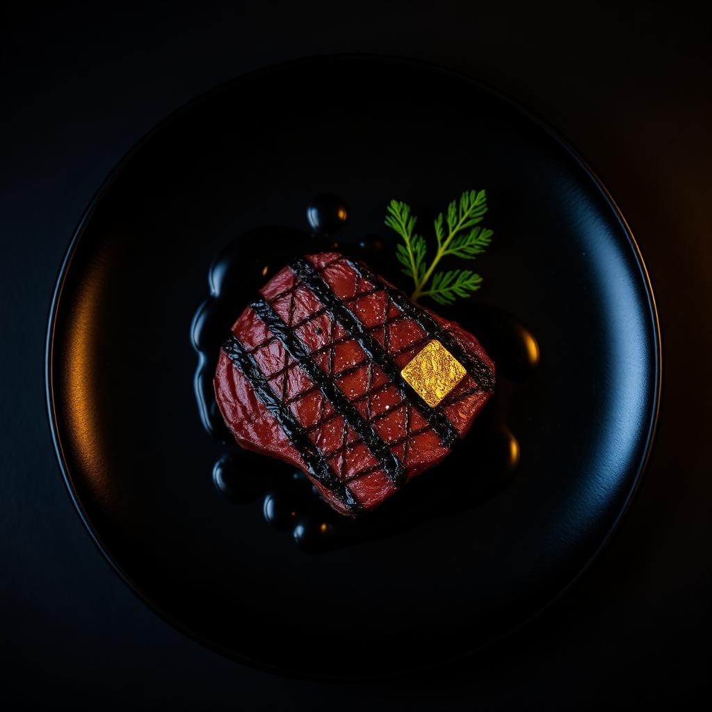 Wagyu with gold leaf