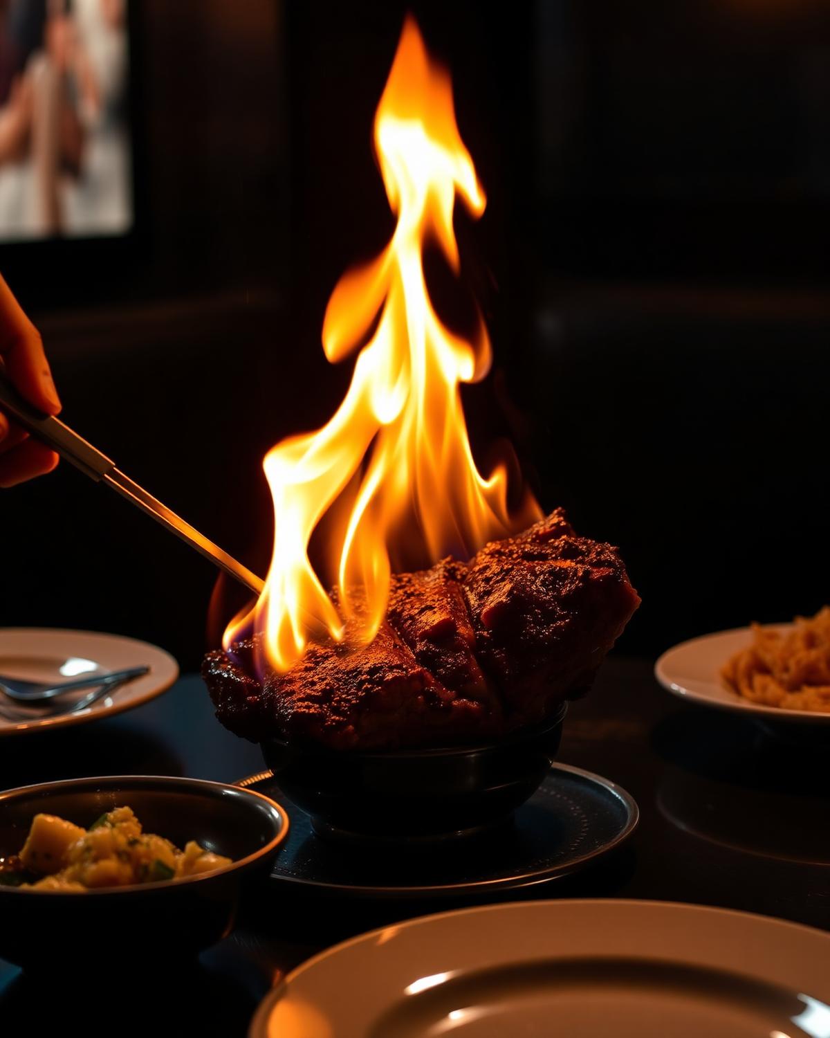 Flambé at table